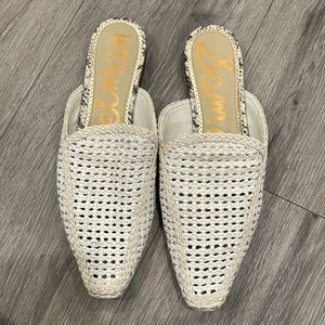 Sam Edelman Elva Woven White Mule